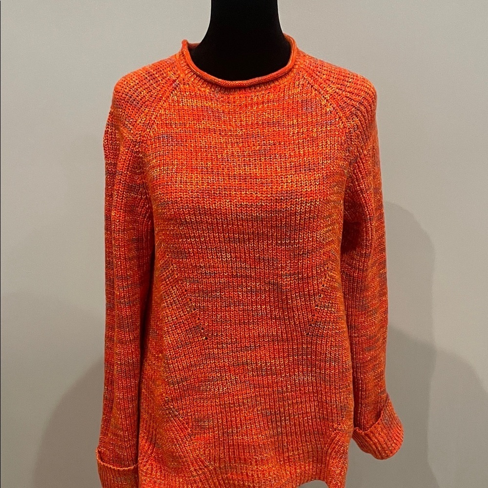 Orange Knit Women's Sweater winter knits large